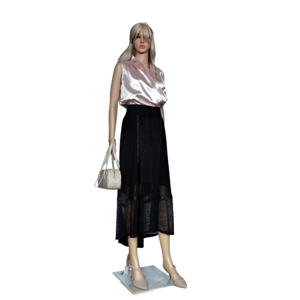 DKNY Black High-Low Lace Skirt Size M NWT - Picture 2 of 6